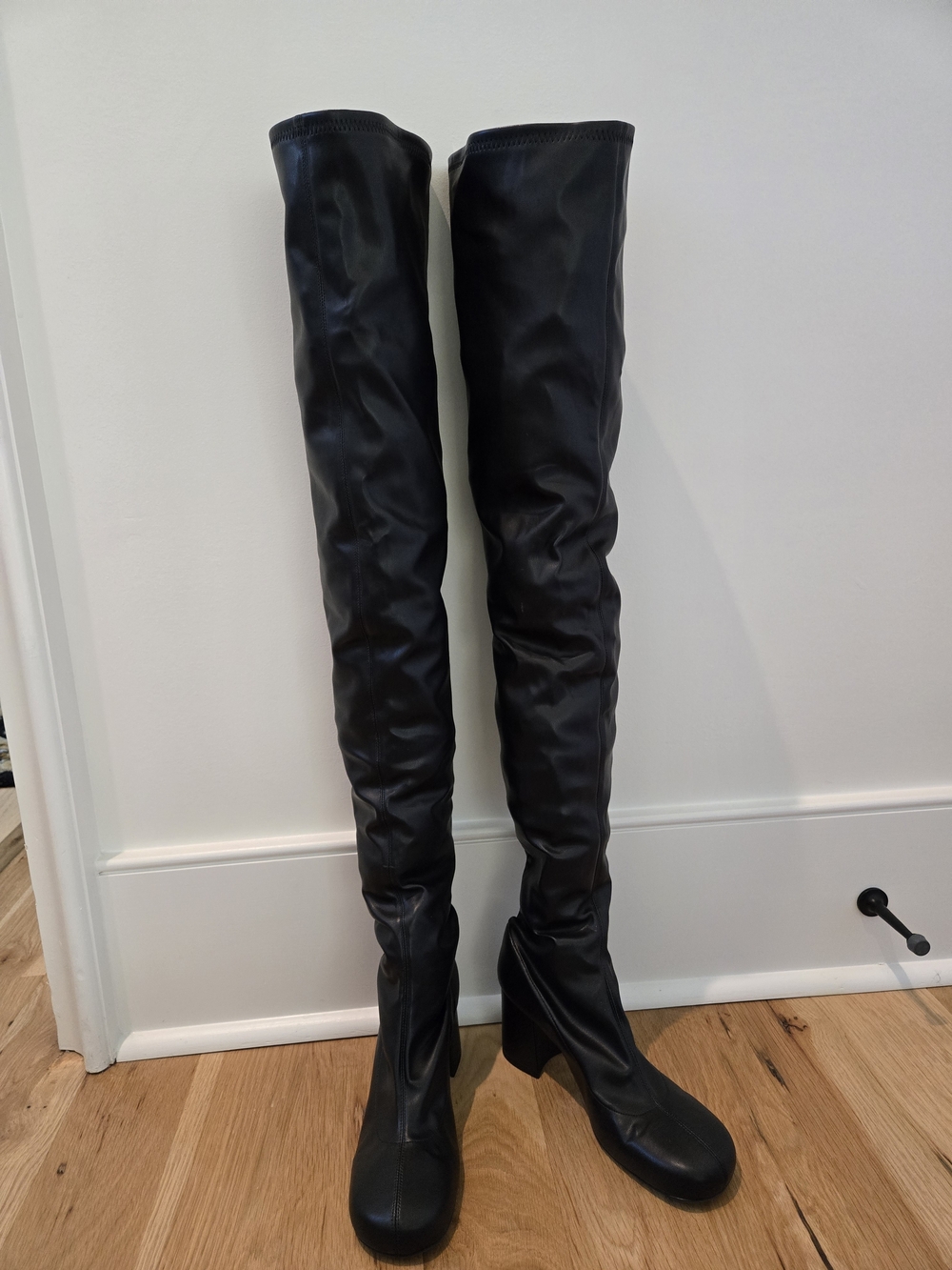 Simon Miller Black Over-The-Knee Slouch Block Heel Boots